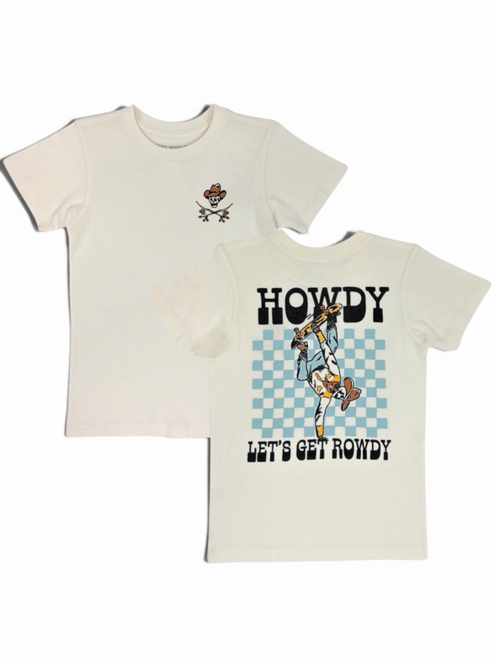Kids Cream Graphic 'Howdy' Short Sleeve Tee